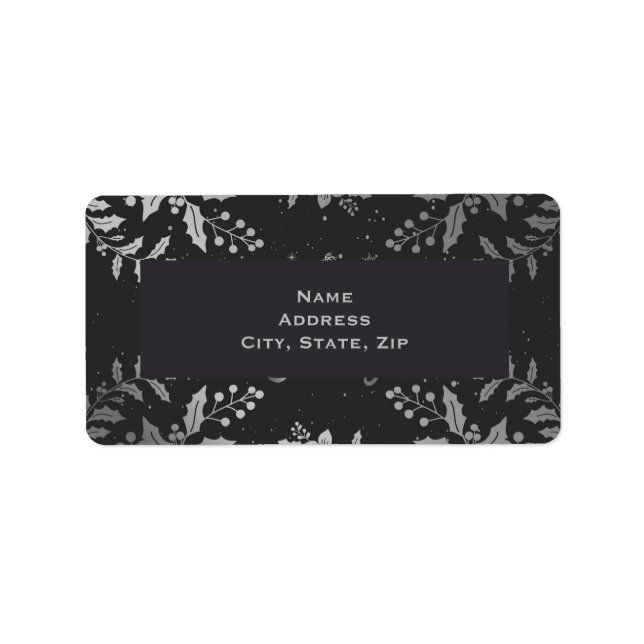 Silver Holly Adressetikett (Framsidan)