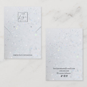 Silver Holografiska Glitter-halsringar Busi Visitkort