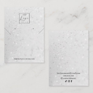 Silver Holografiska Glitter-halsringar Visitkort