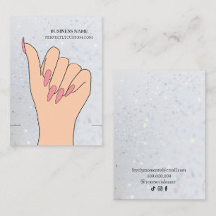 Silver HoloGraph Glitter Bracelet Visning Card Visitkort
