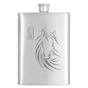 Silver Horse Head Monogram Fickplunta