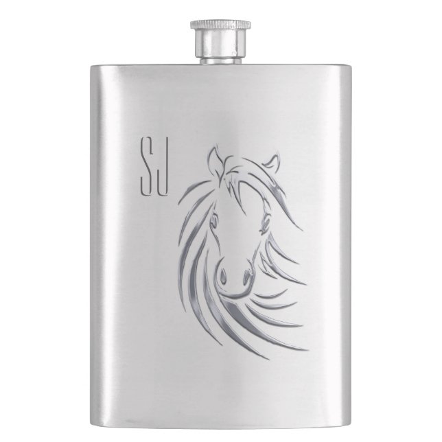 Silver Horse Head Monogram Fickplunta (Framsidan)