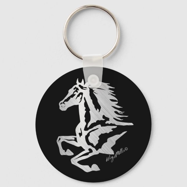 Silver Horse Silhouette Nyckelring (Framsida)