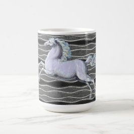 Silver Horse Vintage Art Mugg Kopp