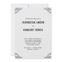 Silver Horseshoe om inbjudan till vita bröllop