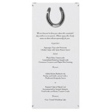 Silver Horseshoe på White Bröllop Menu