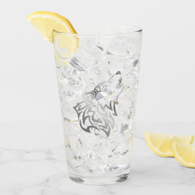 Silver Howling Varg Glaskopp (Framsida Ice)
