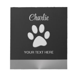 Silver Hund Tass mot svart bakgrund Anteckningsblock