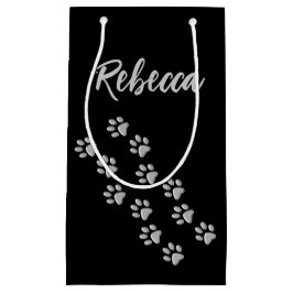 Silver Hund Tassar svart bakgrund Skriv ut Mönster