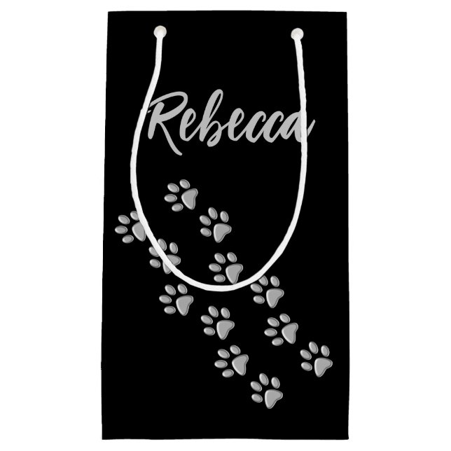 Silver Hund Tassar svart bakgrund Skriv ut Mönster (Framsidan)