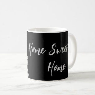 Silver Hund Tassar svart Bakgrund Skriv ut Mönster Kaffemugg