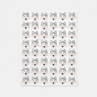 Silver Husky Kärlek Fleece Blanket