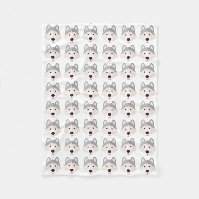 Silver Husky Kärlek Fleece Blanket (Framsidan)