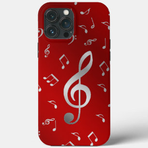 silver i röda musiknoter utter box OtterBox iPhone