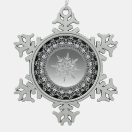Silver Ice Snowflake Pewter-julprydnad Snöflinga Pewter Julgransprydnad