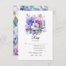 Silver, Icy Blue och Lilac Floral Wedding OSA Kort