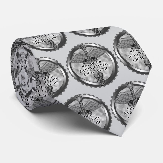Silver idrottsmedicinsk läkare  slips (Rullad)