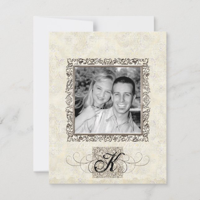 Silver, inbjudan till fotobröllop (Framsida)