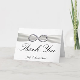 Silver Infinity Vit Bröllop Tack Kort