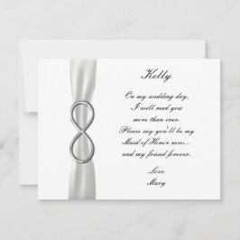Silver Infinity Vit Bröllopshonor Kort