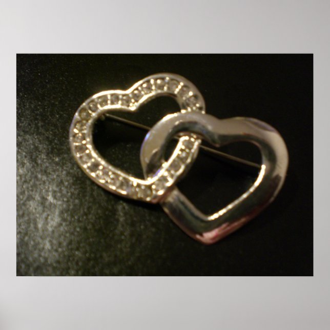 Silver inringade Kärlek Hearts Poster (Framsidan)