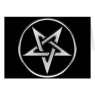 Silver inverterad Pentagram Hälsningskort