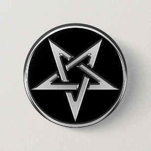 Silver inverterad Pentagram Knapp