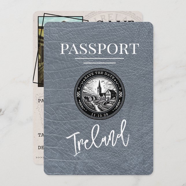 Silver Ireland Passport Spara datum Spara Datumet (Fram/baksida)
