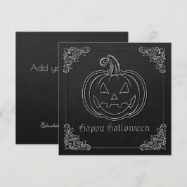 Silver Jack O'Lantern Halloween-hälsningskort