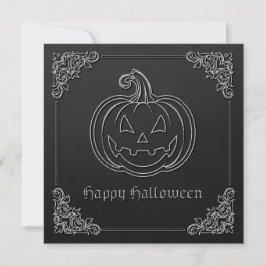 Silver Jack O'Lantern Halloween Inbjudningar