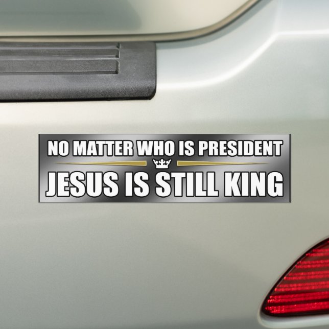 (Silver) Jesus är fortfarande Kung-stötfångare Bildekal (På Bil)