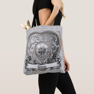 Silver Jewel Fairy Heart Tote Bag Tygkasse
