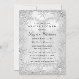 Silver Jewel Snöflinga Bröllopsdusch Korsett Inbjudningar