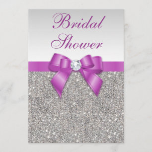 Silver judar Radiant Orchid Bow-Möhippa Inbjudningar