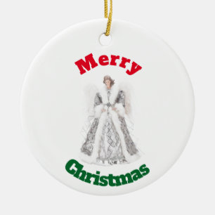 Silver jul Angel Ornament