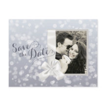 Silver jul foto bröllop Save the Date