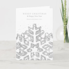Silver jul Glitter Snowflake Corporate Helgkort