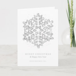 Silver jul Glitter Snowflake Corporate Helgkort
