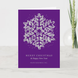Silver jul Glitter Snowflake Corporate Purpl Helgkort