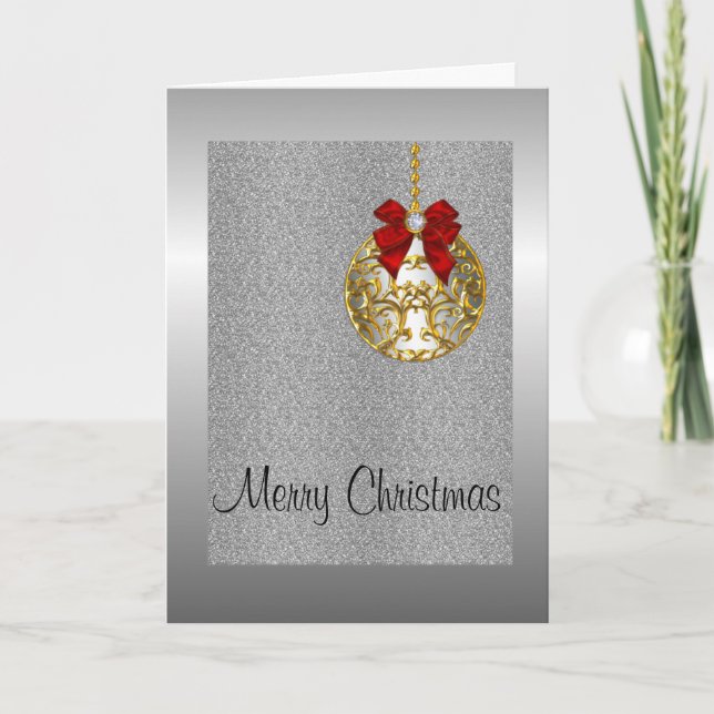 Silver jul, Golden Bauble Helgkort (Framsida)
