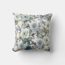 Silver julblommor Cushion Kudde