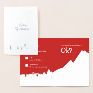 Silver Julchecklista Jul Elegant REDIGERBAR Folierat Kort