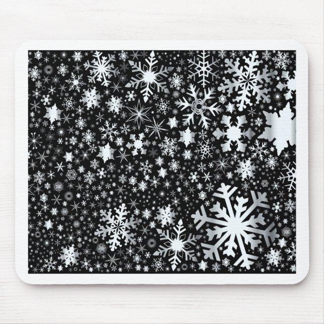 Silver-julen Snöflingor Musmatta (Framsidan)