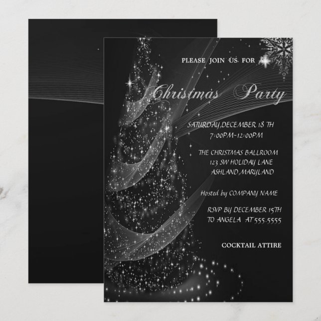 Silver Julgran, Företagets julfest Inbjudningar (Fram/baksida)