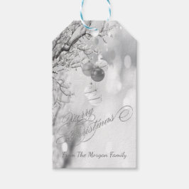 Silver Julgran Grenar,Bollar-Personlig Presentetikett