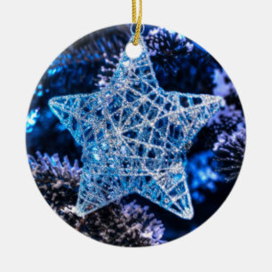 Silver julstjärna i Betlehem Ornament