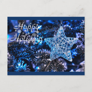 Silver julstjärna i Betlehem Ornament Helg Vykort