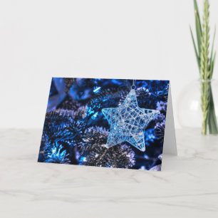 Silver julstjärna i Betlehem Ornament Helgkort