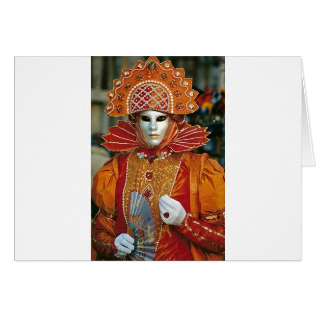 Silver Kabuku Mask Hälsningskort (Framsidan Horizontal)