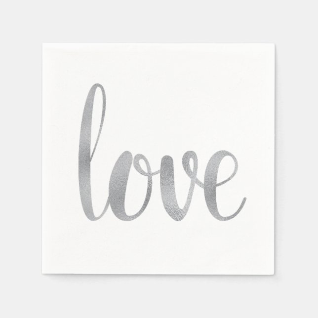 Silver kärlek, blyertspinnor, folieteckensnitt pappersservett (Framsidan)